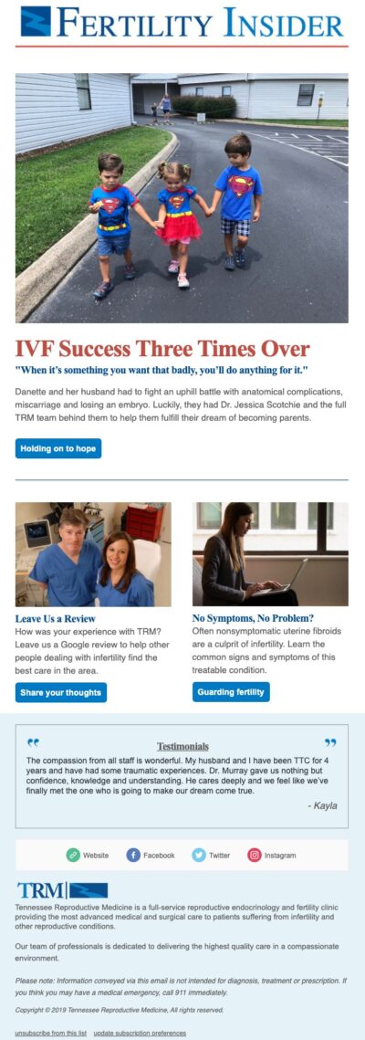 Fertility E-Newsletter | TRM | Tennessee
