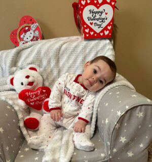 Baby Harper Ann dressed up for Valentines Day | TRM Baby