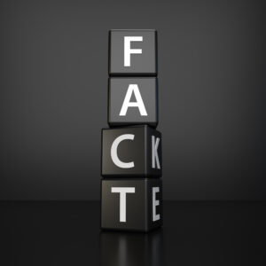 Image of Dice Spelling Out Fact Versus Fake for Fertility News | Tennessee Reproductive Medicine