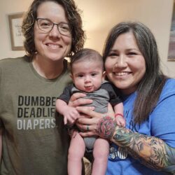 Jennifer and Jessica smile with Kai who ,was conceived by the gift of embryo donors | Tennessee Reproductive Medicine, Chattanooga, TN