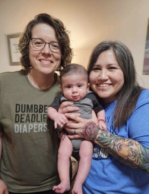 Jennifer and Jessica smile with Kai who was conceived with embryo donation | Tennessee Reproductive Medicine, Chattanooga, TN